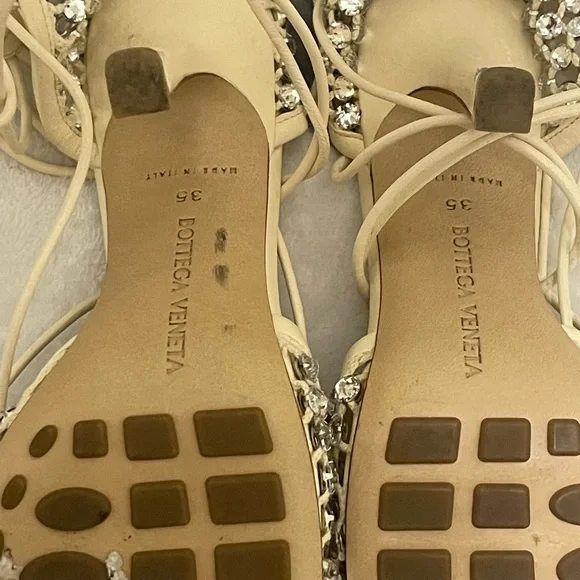 BOTTEGA VENETA Sparkle Stretch Lace-Up Sandal - Picture 8 of 9